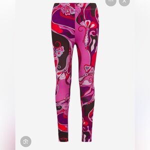 Pucci Pink and Purple Patterned Leggings, T-shirt, and matching headband.